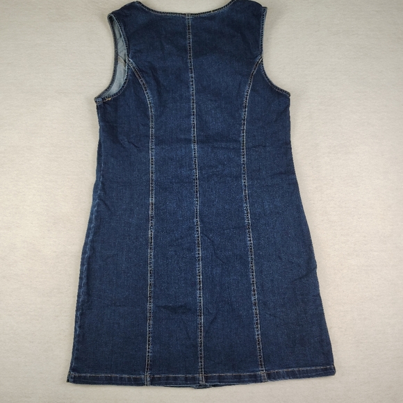 New Buttonfront Sleeveless Denim Dress Size Large - Picture 4 of 5